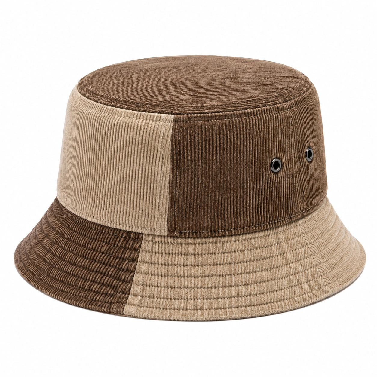Anglerhut Einheitsgröße aus Cordstoff in Beige Braun mit Belüftungsösen