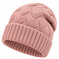 Strickmütze Einheitsgröße Rosa aus Stricktextil mit Umschlag