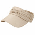 Damen Sonnenblende Einheitsgröße Beige aus Textil mit gerafftem Stirnband